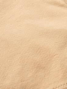 Plus Ribbed Notched Lingerie Set - Apricot - View 7