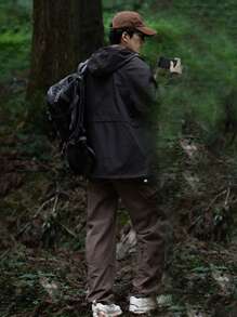 Manfinity Sport Corelite 男款拉鍊連帽運動外套，適合運動穿著 - 黑色 - 查看 2