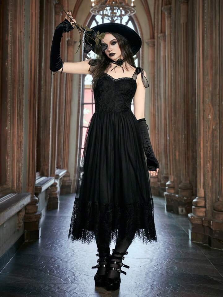 lace cami dress Our Contrast Lace Cami Dress Gothic is such a vibe