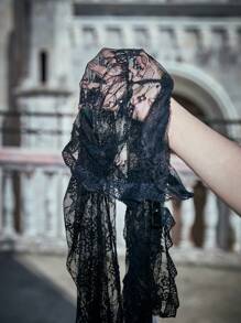 ROMWE Goth Mùa vụ Lưới Áo Không có áo Top Cami - màu đen - Xem 9