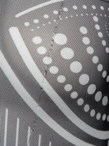 SHEIN Unity Geo Print Sheer Bodysuit & Skirt Two Pieces Set - Black and White - View 7