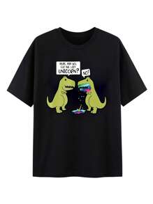 Áo thun Nam Hoạt hình Slogan Giải trí - màu đen - Xem 3