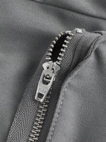 SHEIN ICON Zipper Pocket Side Skirt - Grey - View 5