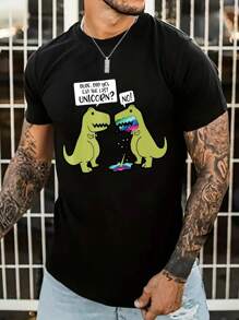 Áo thun Nam Hoạt hình Slogan Giải trí - màu đen - Xem 4