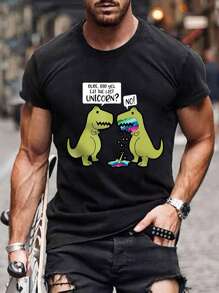 Áo thun Nam Hoạt hình Slogan Giải trí - màu đen - Xem 6