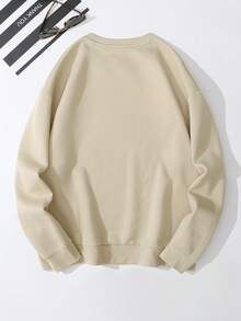 Manfinity Dauomo Áo nỉ lót nhiệt in hình ma quỷ dành cho nam, dành cho lễ Halloween - Màu be - Xem 2