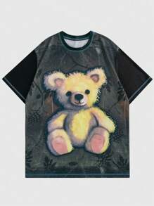 ROMWE MEN Guys Bear Print Tee - Multicolor - View 1