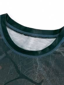 ROMWE MEN Guys Bear Print Tee - Multicolor - View 3