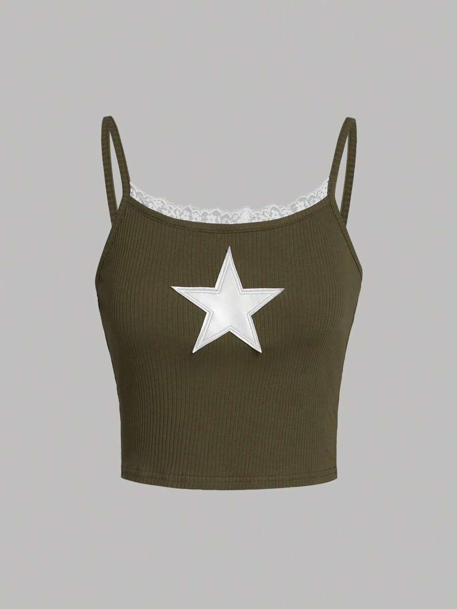 SHEIN 青少年（女）背心 - 軍綠色 - 查看 1