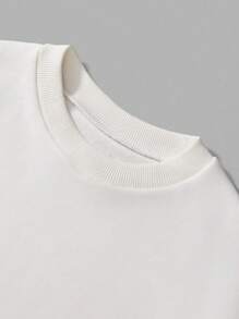 RueChic Men Waves And Slogan Graphic Sweatshirt - White - View 3