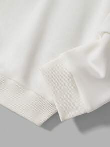 RueChic Men Letter Graphic Sweatshirt - White - View 5