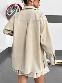 SHEIN Unity 休閒口袋 前紐扣字母女士兩件套