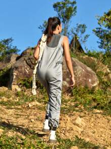 In My Nature In My Nature Women's Outdoor Zipper Design Adjustable Waist And Elastic Cuff Loose Fit Jumpsuit