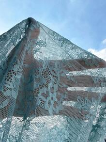 Contrast Lace Bow Front Cami Nightdress - Cadet Blue - View 6