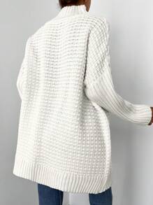 EURMUSE Plus Turtleneck Drop Shoulder Sweater, For Winter - White - View 2