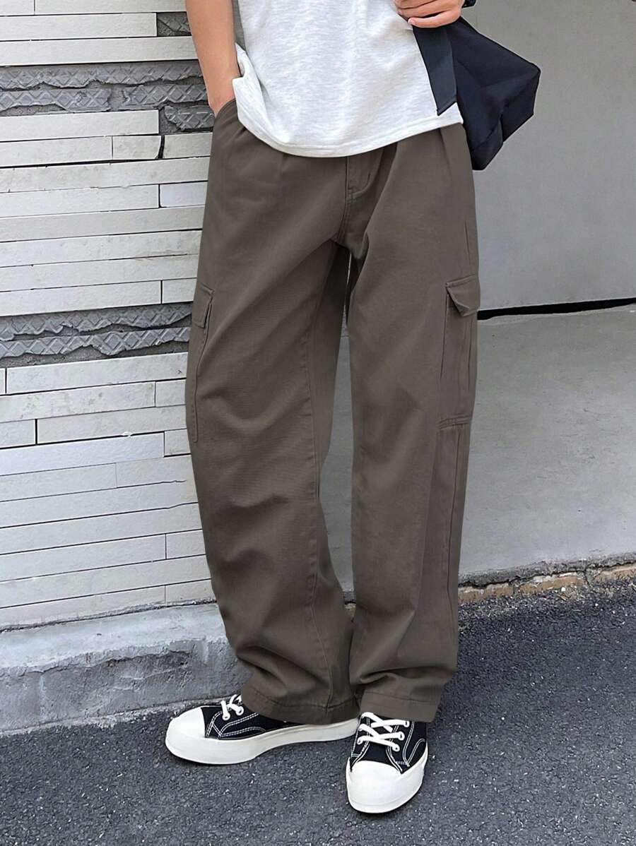 DAZY Nam Túi nắp bên cạnh Quần jean chở hàng - xanh quân đội - Xem 1