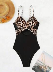 SHEIN Swim Random Print 2025 One Piece Swimsuit Summer - Multicolor - View 3