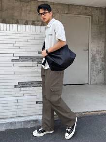 DAZY Nam Túi nắp bên cạnh Quần jean chở hàng - xanh quân đội - Xem 5