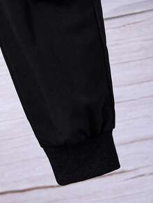 SHEIN Young Boy 3pcs Flap Pocket Vest Jacket & Contrast Tape Side Hoodie & Pants Set - Multicolor - View 6