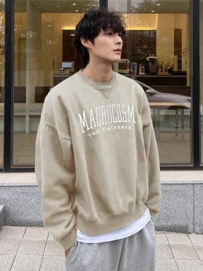 DAZY 男性 文字グラフィック ドロップショルダー Tシャツなし