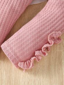 2 bộ trang phục mùa thu viền ren màu hồng cho bé gái, vải thoải mái và thoáng khí, thích hợp để mặc thường ngày, mặc hàng ngày, đi nghỉ, tiệc tùng và sinh nhật - Bụi hồng - Xem 4