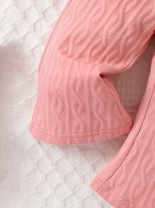 Baby Girl Ruffle Trim Tee & Flare Leg Pants - Pink - View 3