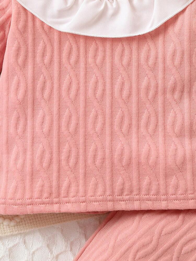 Baby Girl Ruffle Trim Tee & Flare Leg Pants