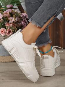 女性時尚白色運動鞋,和合適的適用於戶外運動 - 米色 - 查看 3