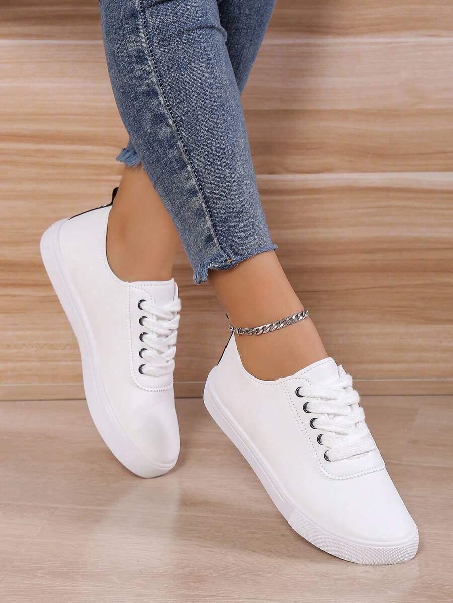 Women's Fashionable All-match Casual Sports Shoes White - White - View 1
