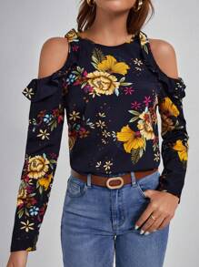 SHEIN Clasi 挖肩印花上衣 - 藏蓝色 - 查看 3