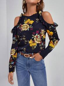 SHEIN Clasi 挖肩印花上衣 - 藏蓝色 - 查看 4