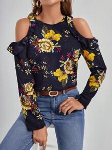 SHEIN Clasi 挖肩印花上衣 - 藏蓝色 - 查看 6