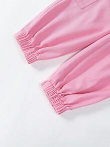 Cô gái Tween Túi nắp bên cạnh Quần Cargo - Hồng - Xem 3