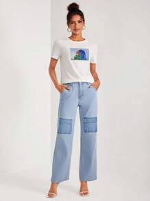 BOADI 人像圖案T恤 - 白色 - 查看 3