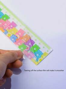 ROMWE X Care Bears 1入組卡通熊圖案尺,可愛尺子 - 彩色 - 查看 6