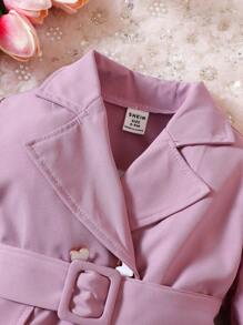 女嬰喇叭袖西裝領西裝外套&開叉喇叭褲