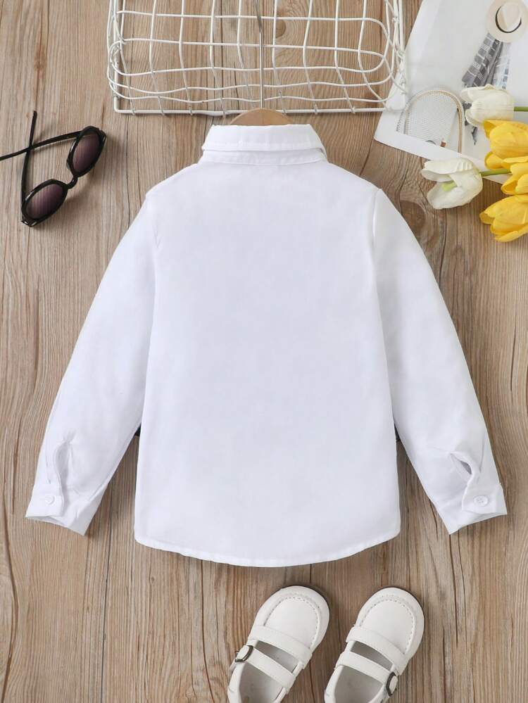 Young Girl Solid Button Front 2 In 1 Shirt