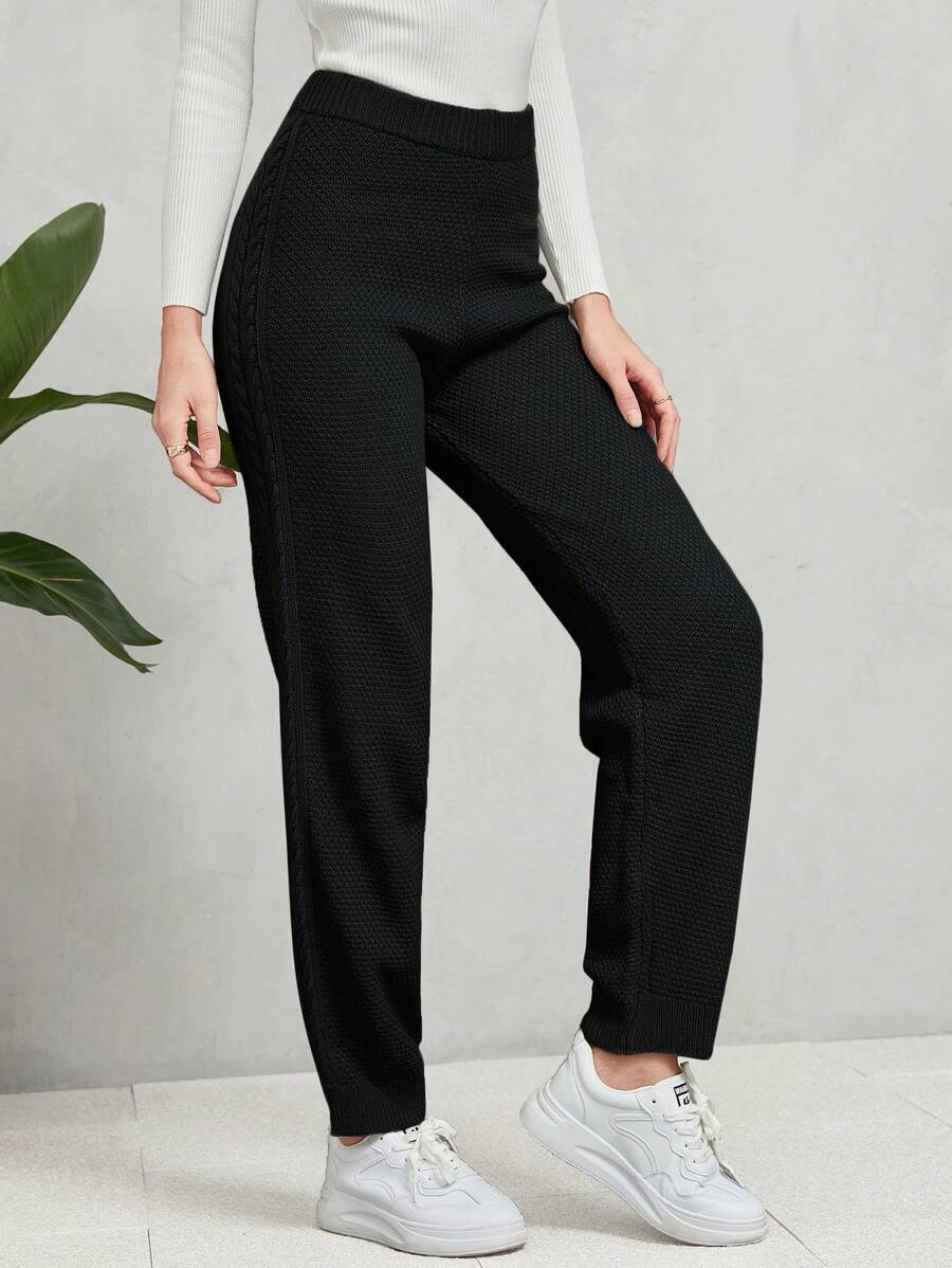 Mulvari Pantalones unicolor tejido - Negro - Ver 1