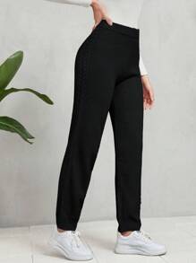 Mulvari Pantalones unicolor tejido - Negro - Ver 6