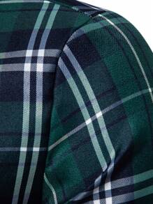 Manfinity Homme Áo sơ mi nam in họa tiết kẻ sọc dài tay có nút lên áo sơ mi công sở đầy màu sắc cho chồng - màu xanh lá - Xem 5