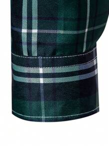 Manfinity Homme Áo sơ mi nam in họa tiết kẻ sọc dài tay có nút lên áo sơ mi công sở đầy màu sắc cho chồng - màu xanh lá - Xem 7