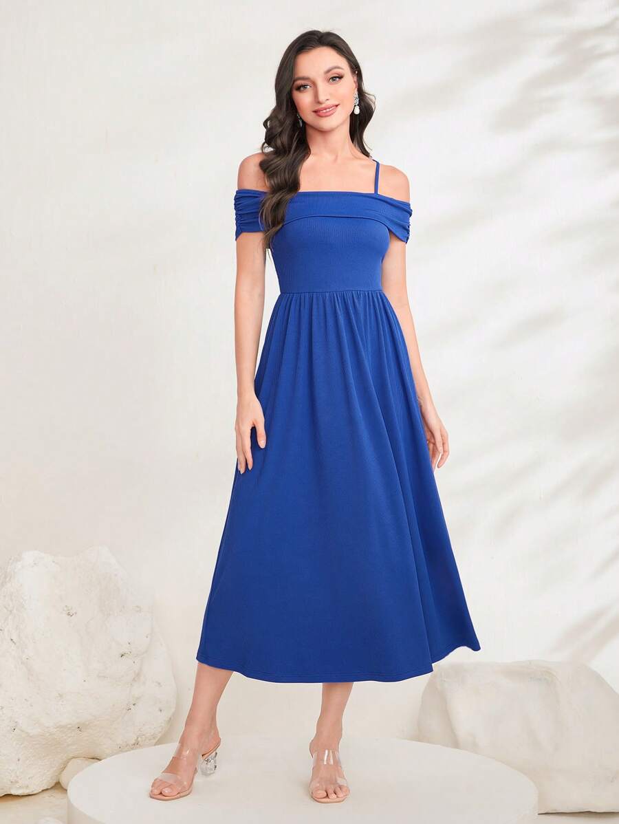 Modelyn 素色挖肩洋裝 - 藍色 - 查看 1