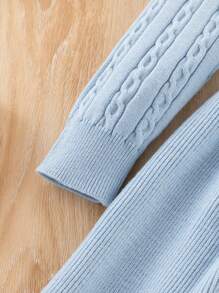 SHEIN 女童（小）毛衣洋裝 - 藍色 - 查看 4