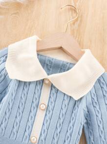 SHEIN 女童（小）毛衣洋裝 - 藍色 - 查看 3