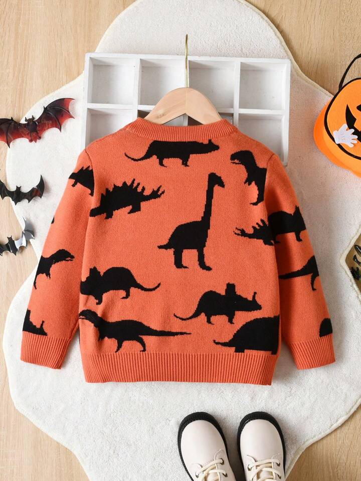 Young Boy Dinosaur Pattern Sweater | SHEIN USA