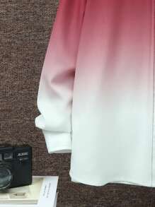 SHEIN 男大童漸層前紐扣襯衫不帶T恤 - 紅白色 - 查看 6