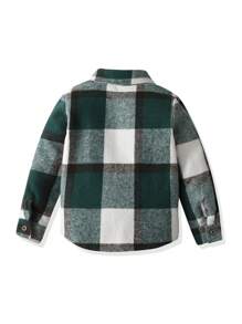 Chàng trai trẻ In kẻ sọc Nút phía trước Áo sơ mi - Nhiều màu - Xem 2