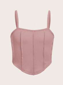 SHEIN 女大童素色吊帶上衣 - 藕粉色 - 查看 1