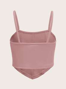 SHEIN 女大童素色吊帶上衣 - 藕粉色 - 查看 2