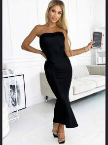 Solid Tube Bodycon Dress